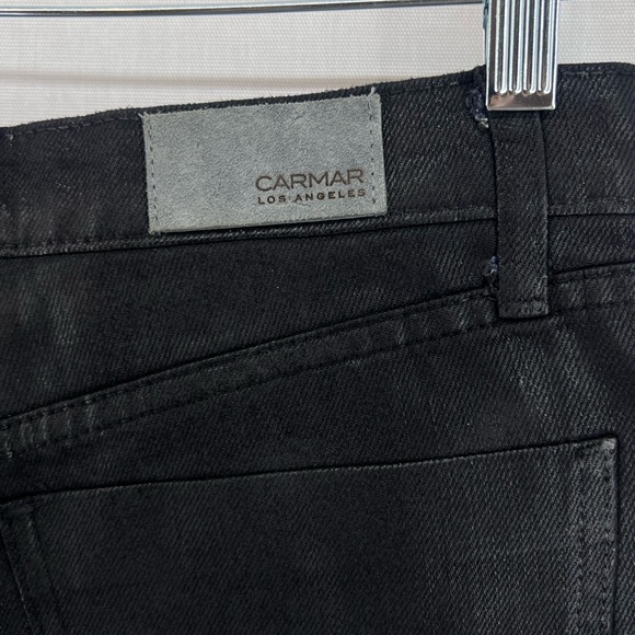 Carmar Titania Fitz Slim Fit High Rise Black Shorts Bird Design 27 Button Fly - Picture 6 of 10